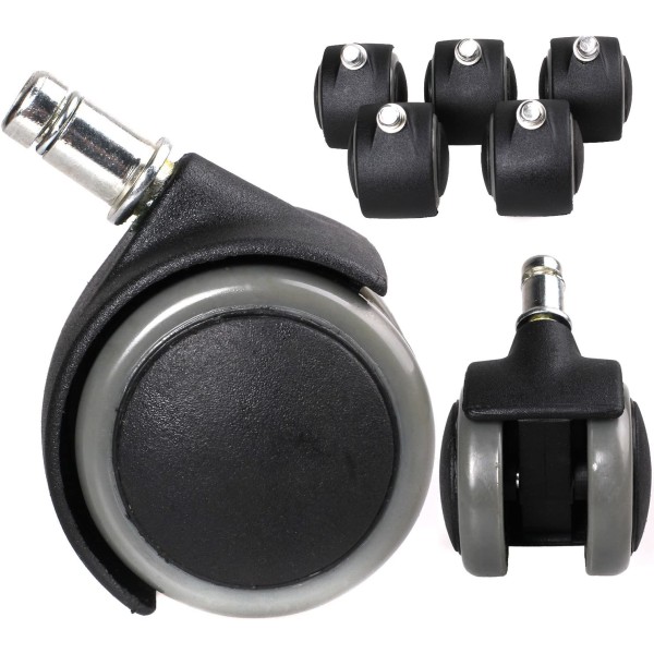 Set of 5 11mm hard floor castors - for office chair, 11/50 mm，Gr