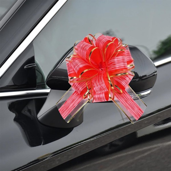 20 st Stora Dragrosetter (15 cm), Röda Organza Dragrosetter för Presentinslagning, Festdekorationer, Bröllopsbilar, Korgar