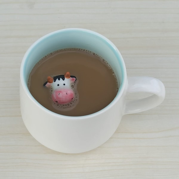 3D-dyreformet kaffekrus, 12 oz sjov håndlavet tegneserie Fig