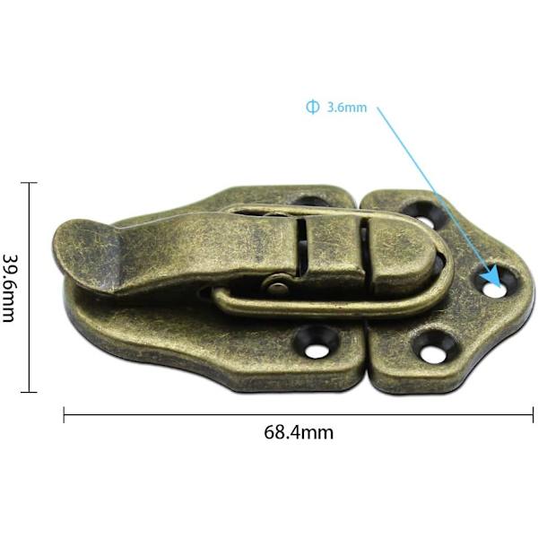Sæt med 8 - Bronze Toggle Clasp Latches Vintage Retro Latch Toggle