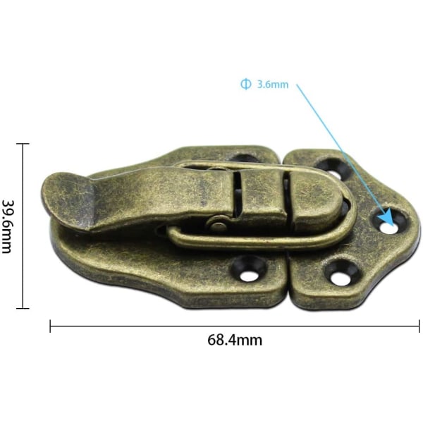 Set med 8 - Bronse Toggle Clasp Latches Vintage Retro Latch Toggle