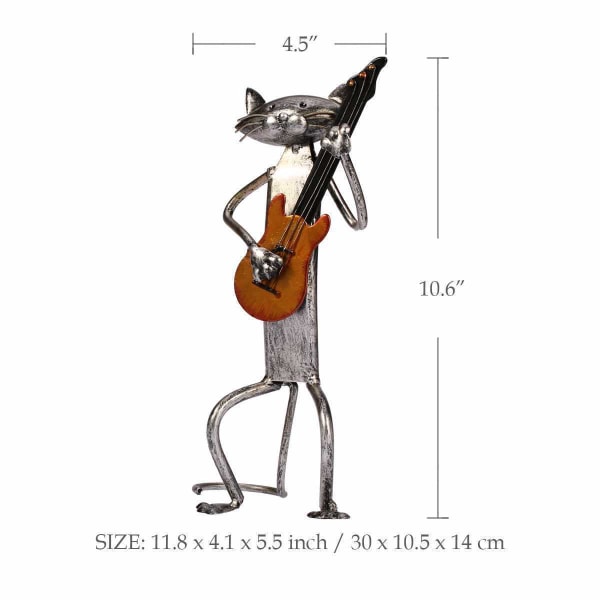 The Cat Playing Guitar-Band Cat Creative Home Modern Rocker Deco