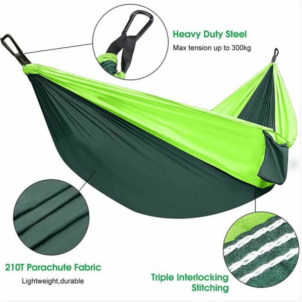 Hengende hengekøye, enkel eller dobbel campinghengekøye med bære 5d1d |  Fyndiq