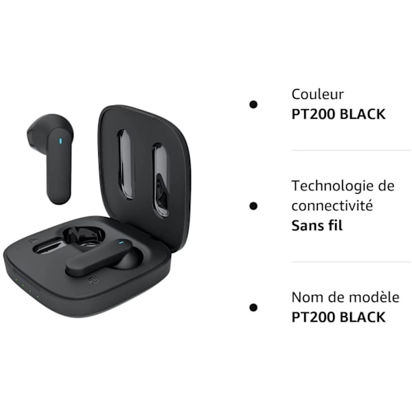 Hvite Bluetooth-ørepropper 5.3 Ørepropper Vanntett Smart Control Blu