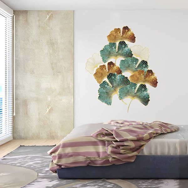 XL Veggklistremer GINKGO BLADER Gull (76x87 cm) I Selvklebende w