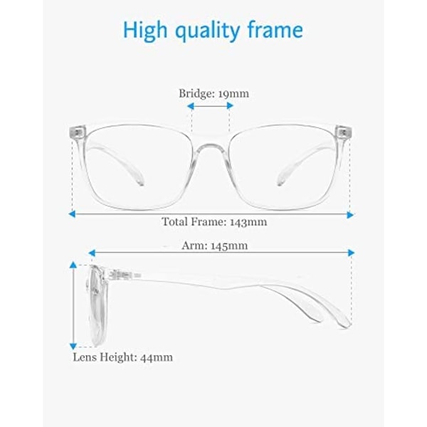 Klarblå lysblokkerende briller Lett brilleinnfatning F