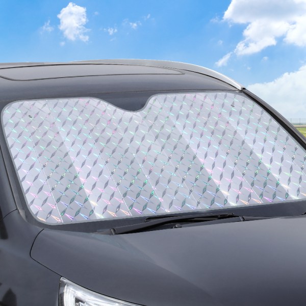 Bil front solskærm Tyk laser solskærm Sommer solbeskyttelse - R-3920 130*60cm