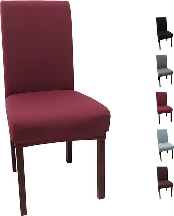 6 stk Moderne Elastiske Spisestoltrekk, Vaskbare Avtakbare S