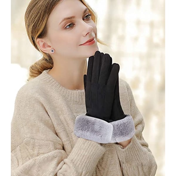 Handsker dame efterår og vinter touch screen plus fløjl varm su