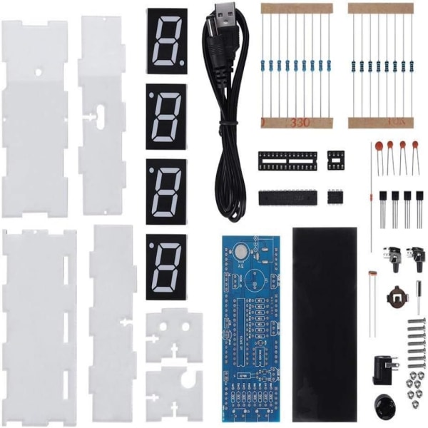 DIY elektroninen kellosarja (sininen) - 4 LED-digitaalikellosarja automaatti
