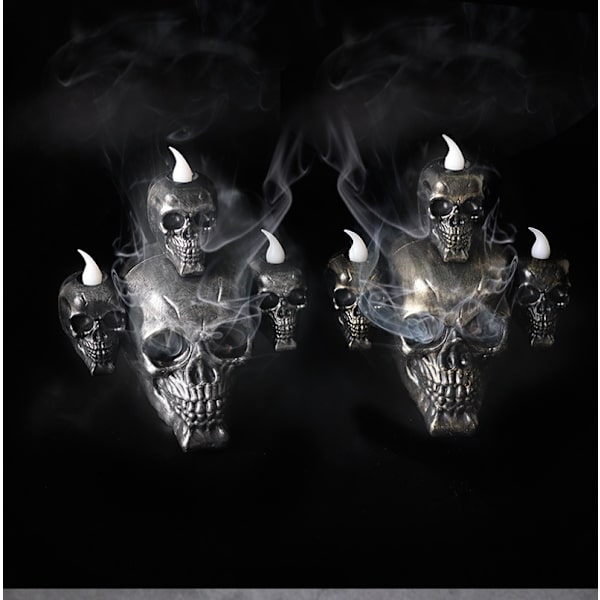 2 stk. Røg Lys Horror Skull Lys Græskar Lys LED Elect