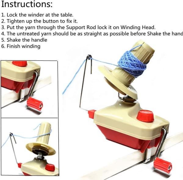 Ballvindere, Hekle strikkevev Swift Garn Fiber String Ball