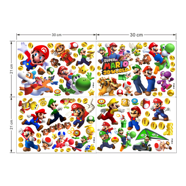 3D Mario taustaseinäkoristelu Mario seinätarra Lapsi