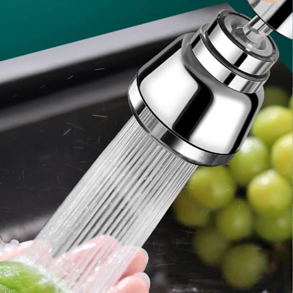 3 Spray Modes Køkkenhane Dyse - 360 Graders Køkkenvask Sprøjtehoved (Sølv), Køkken Aerator, Vandsparende Hane Adapter, til Håndvask, FM22/M24