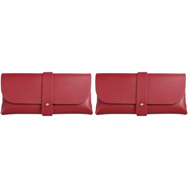 Röda Solglasögonfodral 2-pack, Handgjort Bärbart Läderfodral
