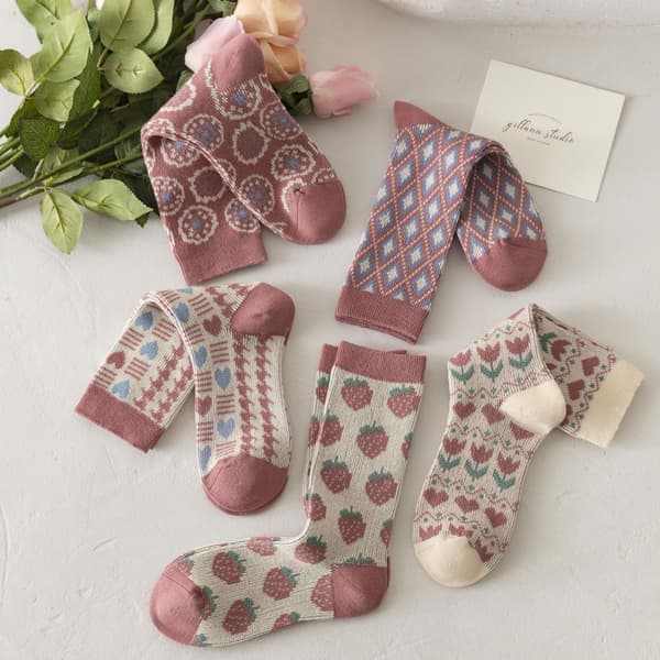 5 par sokker, børn, efterår og vinter, pink, kærlighed, halm