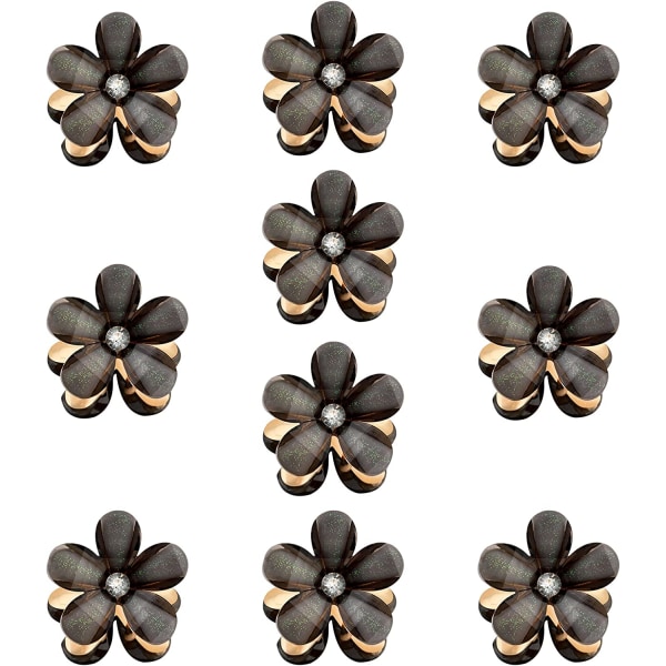 10 delar minihårklämmor (svart) Diamanthårklämmor, litet hår