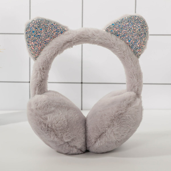 Two sequin cat ears plush children's warm earmuffs Winter co