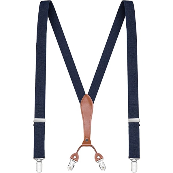 marinblått-mode hängslen för män Elastiskt justerbart 115cmx2,5c