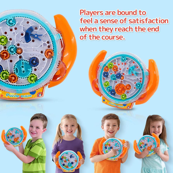 Mind Puzzles til børn i alderen 3-8 år (orange), 3D labyrintpuslespil til børn,