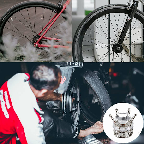 4 stk. Bling Bling ventilhætter dækker krom bil køretøj krone