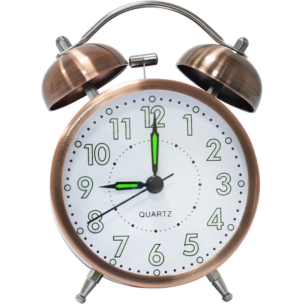 Klassisk klokkealarm, vintage retro lydløs alarmur, Anal