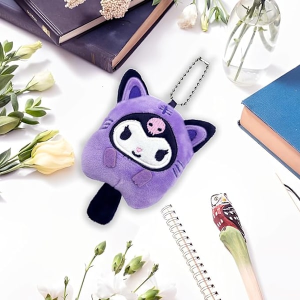 Kuromi nyckelring - 15 cm, plyschnyckelring, gosedjur, ryggsäcksaccessoar