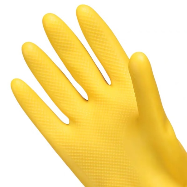 Gjenbrukbare husholdningshansker, gul 1 stk. Oppvaskmaskin gummihanske