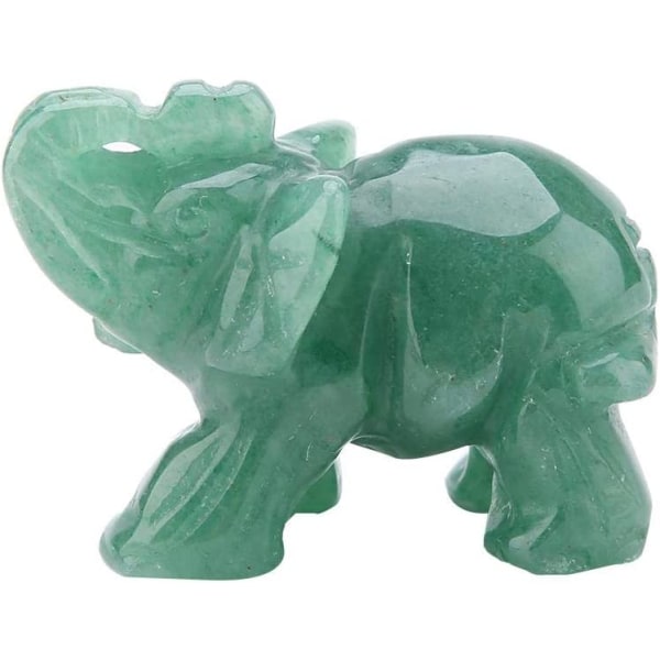 Crystal Elephant Figurines, 2-tommers Natural Jade Carved Elepha