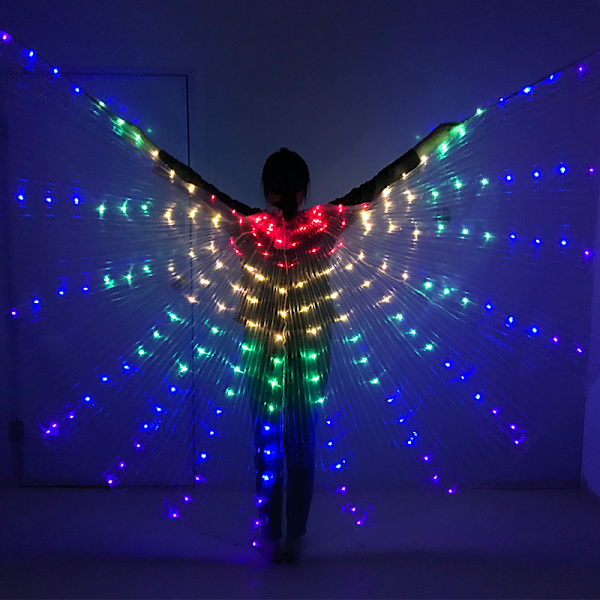 Bauchdans Golden Wing Rainbow Färgglada LED Luminous Wing D