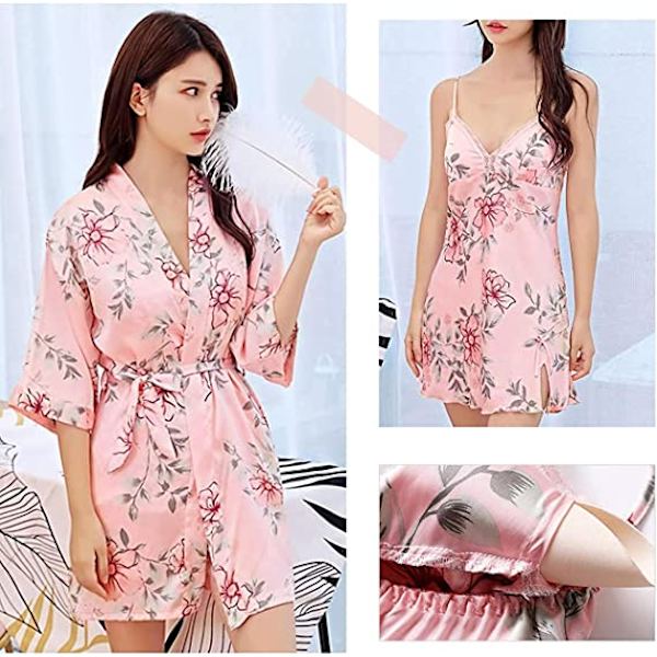 Dam silke pyjamas set pyjamas flickor dam pyjamas satin pyjamas