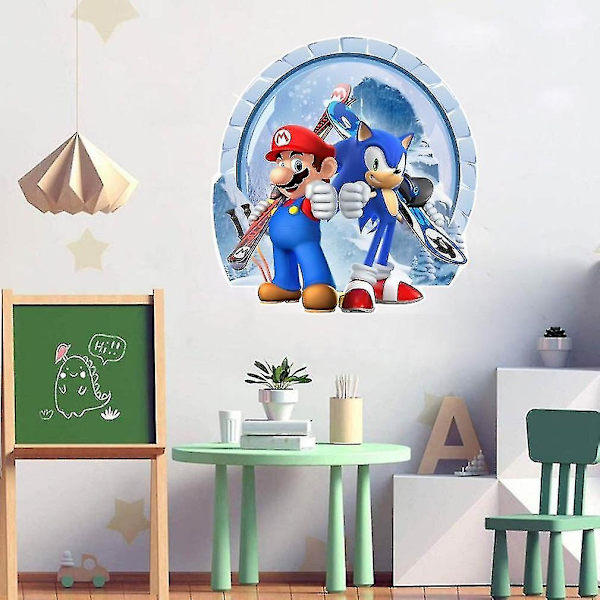 Mario Sonic Värikäs Anime 3d Seinätarra Pvc Taustakuva De A