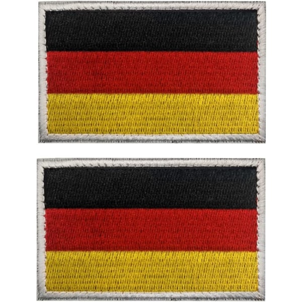 2 Militære lapper - 8 x 5 cm - Sett med 2 skrapeflagg påsydd Pat