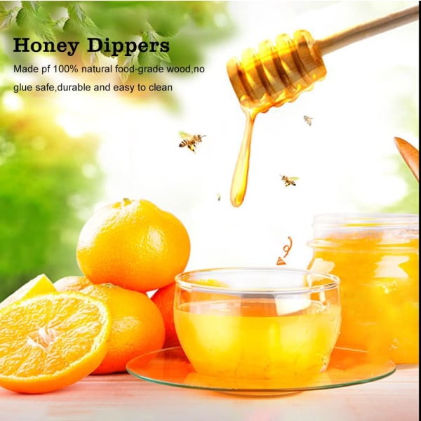 50 kpl puinen hunajalusikka, mini hunaja-annostelijat, puinen Ho