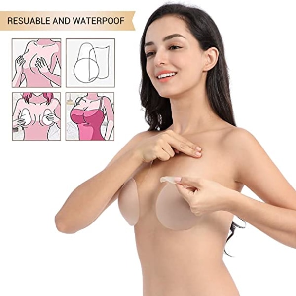 Behå(M)- Strapless osynlig självhäftande behå för kvinnor återanvändbar push