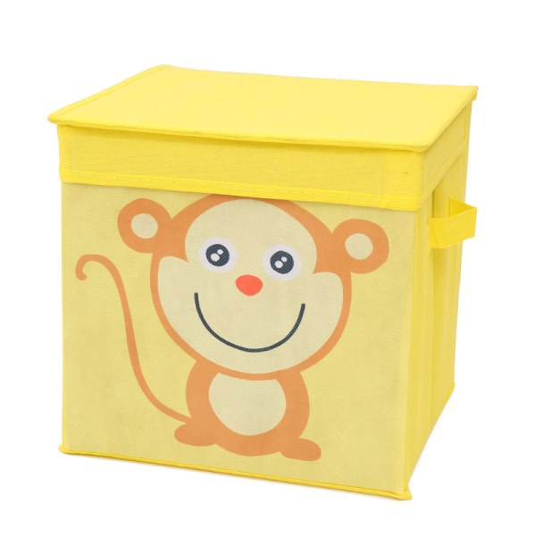 1 STK (gul abe, ca. 28x28x28cm) opbevaringsbokse, legetøjsorgani