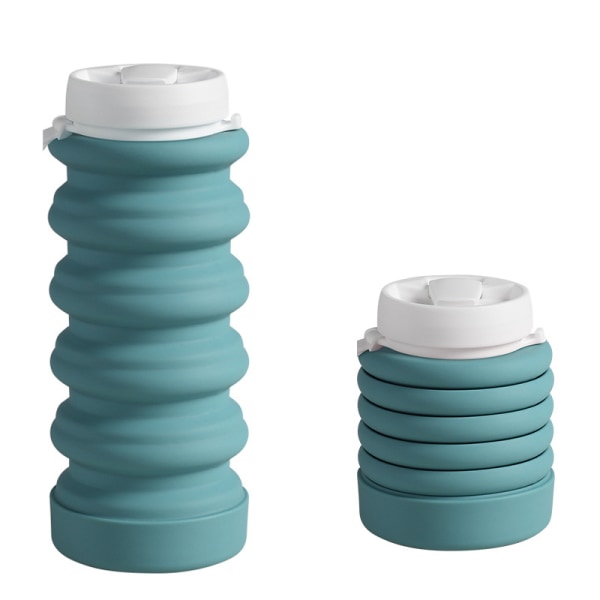 Sammenleggbar silikonvannflaske, （1 stykke, blå） Camping og fotturer