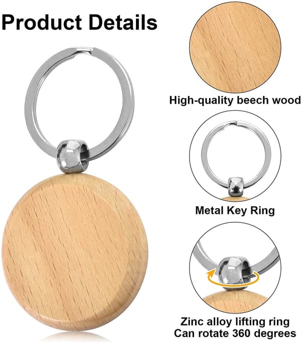 12 st tränyckelringar, DIY tomma råtränyckelringar, Perso