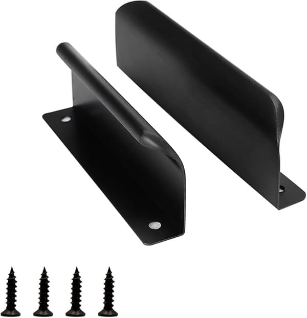 2 stk. skydedørhåndtag, 120mm sort skabshåndtag, moderne