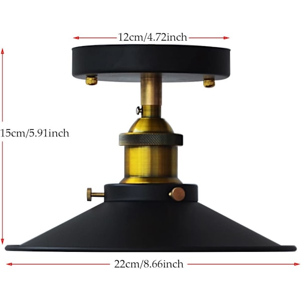 Paraply Taklampa Semi Flush Mount Ljusarmatur Retro I