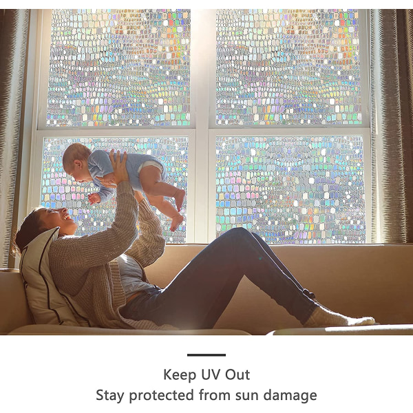 Myronsa Privacy Window Film 3D dekorativ glasfönsterdekal