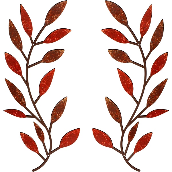 2 Pieces Metal Tree Leaf Wall Decor Vine Olive Branch Leaf Wall