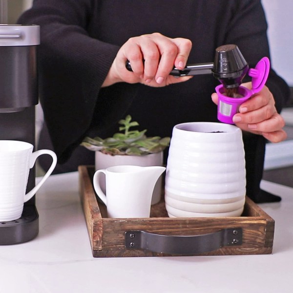 6-delt gjenbrukbart K-cup Pod kaffefilter - etterfyllbar kaffe