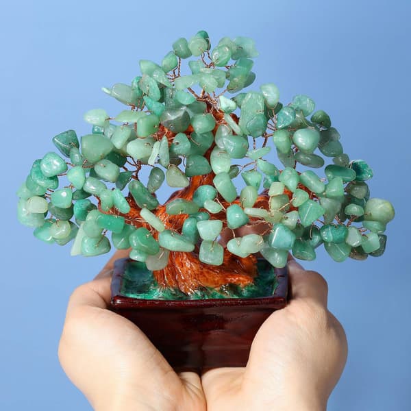 Livets Træ Sten Feng Shui Ornamenter for Held og Rigdom Crysta