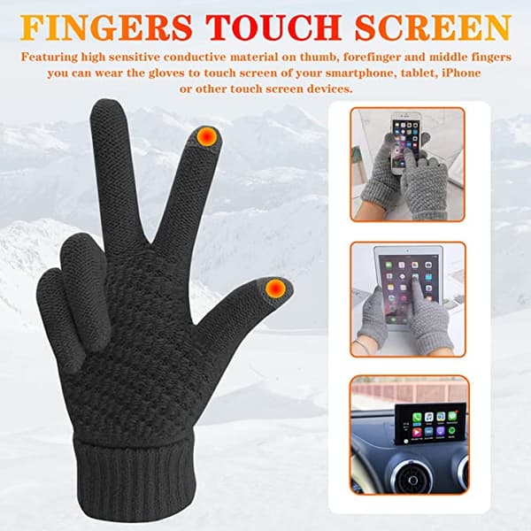 2 par dam vinter touch screen handskar varma fleecefodrade