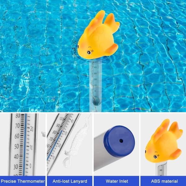 Flydende termometer til swimmingpool, pooltermometer med reb,