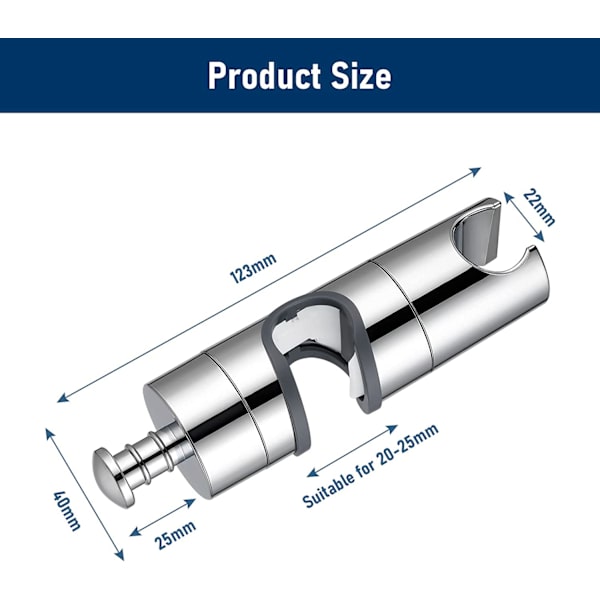 Universal brusehovedholder glidende stang 2025mm justerbar bruser