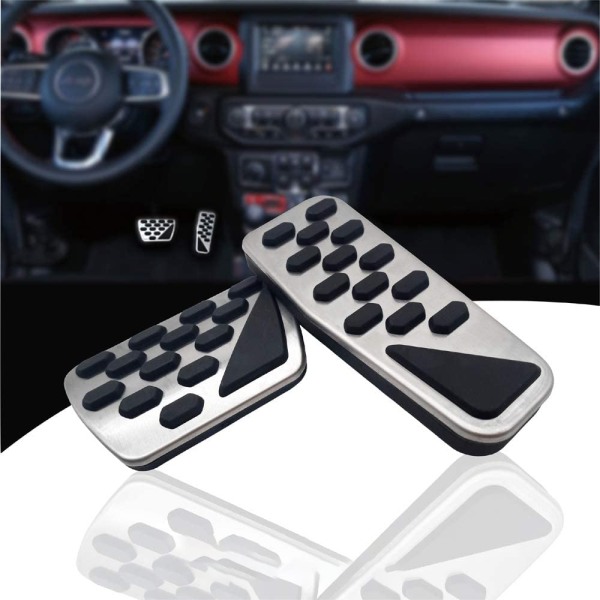 Non-Slip Foot Pedal Pads Compatible with Wrangler JL 2018-up/Gla