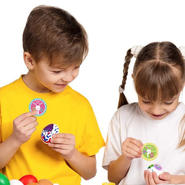 500 STK 1,5 tommer Happy Easter rullestickers til små virksomheder