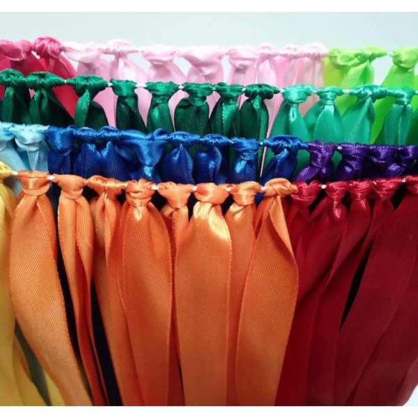 Rosa regnbuebånd krans, brukt til babyshower, bursdag